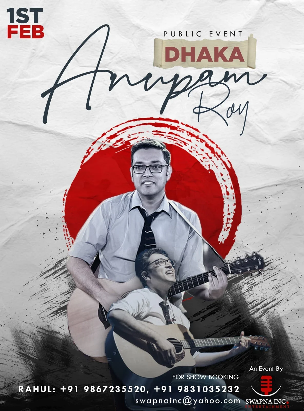 Live Concert Promotion Design for Anupam Roy | Event Branding &amp; Music Promotion